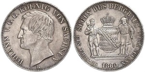 1 Thaler Reino de Sajonia (1806 - 1918) Plata Juan I de Sajonia