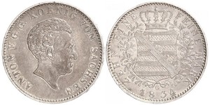 1 Thaler Reino de Sajonia (1806 - 1918) Plata 