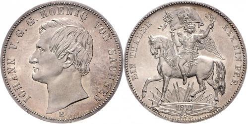 1 Thaler Reino de Sajonia (1806 - 1918) Plata Juan I de Sajonia