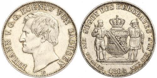 1 Thaler Reino de Sajonia (1806 - 1918) Plata Juan I de Sajonia