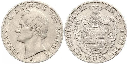 1 Thaler Reino de Sajonia (1806 - 1918) Plata Juan I de Sajonia