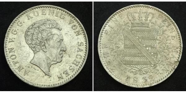 1 Thaler Reino de Sajonia (1806 - 1918) Plata 