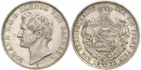 1 Thaler Reino de Sajonia (1806 - 1918) Plata Juan I de Sajonia