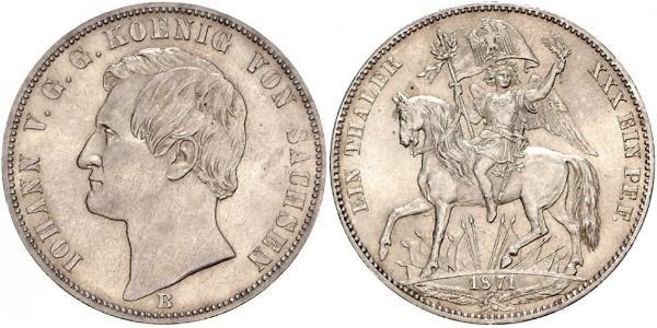 1 Thaler Reino de Sajonia (1806 - 1918) Plata Juan I de Sajonia