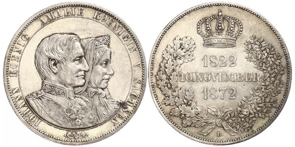 1 Thaler Reino de Sajonia (1806 - 1918) Plata Juan I de Sajonia