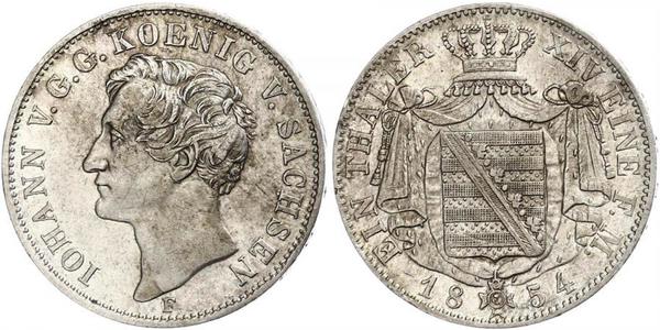 1 Thaler Reino de Sajonia (1806 - 1918) Plata Juan I de Sajonia