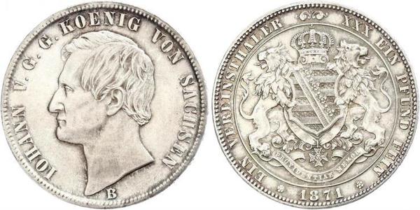 1 Thaler Reino de Sajonia (1806 - 1918) Plata Juan I de Sajonia