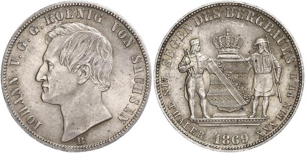 1 Thaler Reino de Sajonia (1806 - 1918) Plata Juan I de Sajonia