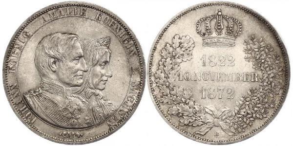 1 Thaler Reino de Sajonia (1806 - 1918) Plata Juan I de Sajonia