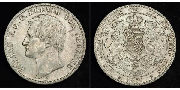 1 Thaler Reino de Sajonia (1806 - 1918) Plata Juan I de Sajonia