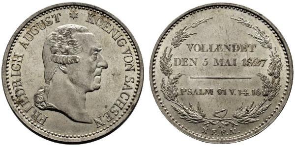 1 Thaler Reino de Sajonia (1806 - 1918) Plata Federico Augusto I de Sajonia