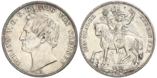 1 Thaler Reino de Sajonia (1806 - 1918) Plata Juan I de Sajonia