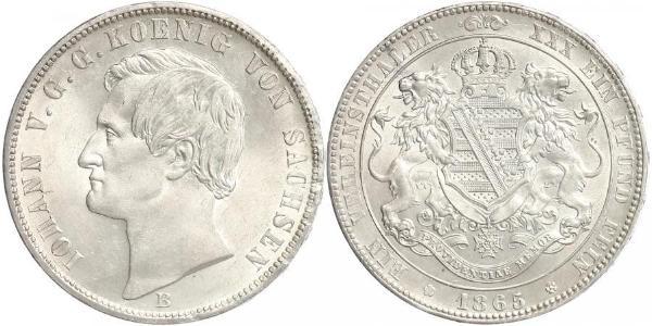 1 Thaler Reino de Sajonia (1806 - 1918) Plata Juan I de Sajonia