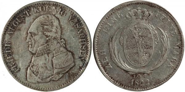 1 Thaler Reino de Sajonia (1806 - 1918) Plata Federico Augusto I de Sajonia