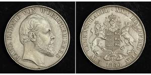 1 Thaler Reino de Wurtemberg (1806-1918) Plata Carlos I de Wurtemberg