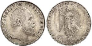 1 Thaler Reino de Wurtemberg (1806-1918) Plata Carlos I de Wurtemberg