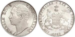 1 Thaler Reino de Wurtemberg (1806-1918) Plata Guillermo I de Wurtemberg