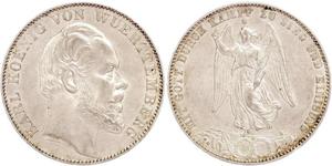 1 Thaler Reino de Wurtemberg (1806-1918) Plata Carlos I de Wurtemberg