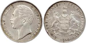 1 Thaler Reino de Wurtemberg (1806-1918) Plata Guillermo I de Wurtemberg