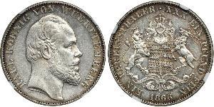 1 Thaler Reino de Wurtemberg (1806-1918) Plata Carlos I de Wurtemberg