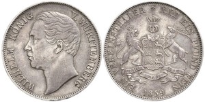 1 Thaler Reino de Wurtemberg (1806-1918) Plata Guillermo I de Wurtemberg