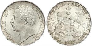 1 Thaler Reino de Wurtemberg (1806-1918) Plata Guillermo I de Wurtemberg