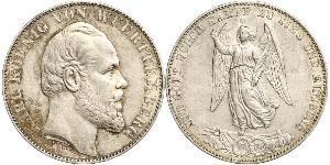 1 Thaler Reino de Wurtemberg (1806-1918) Plata Carlos I de Wurtemberg