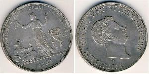 1 Thaler Reino de Wurtemberg (1806-1918) Plata 