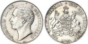 1 Thaler Reino de Wurtemberg (1806-1918) Plata Guillermo I de Wurtemberg