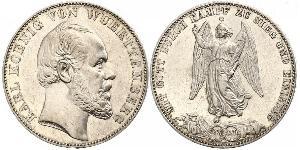 1 Thaler Reino de Wurtemberg (1806-1918) Plata Carlos I de Wurtemberg