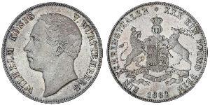 1 Thaler Reino de Wurtemberg (1806-1918) Plata Guillermo I de Wurtemberg