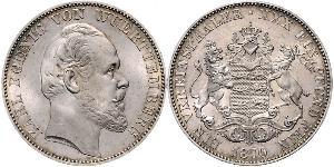 1 Thaler Reino de Wurtemberg (1806-1918) Plata Carlos I de Wurtemberg