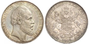 1 Thaler Reino de Wurtemberg (1806-1918) Plata Carlos I de Wurtemberg