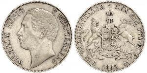 1 Thaler Reino de Wurtemberg (1806-1918) Plata Guillermo I de Wurtemberg