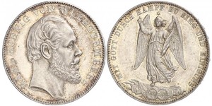 1 Thaler Reino de Wurtemberg (1806-1918) Plata Carlos I de Wurtemberg