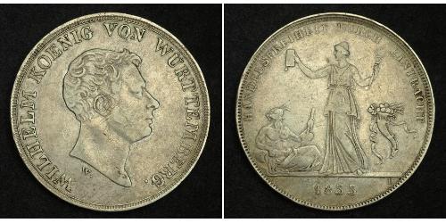 1 Thaler Reino de Wurtemberg (1806-1918) Plata Guillermo I de Wurtemberg