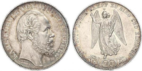 1 Thaler Reino de Wurtemberg (1806-1918) Plata Carlos I de Wurtemberg