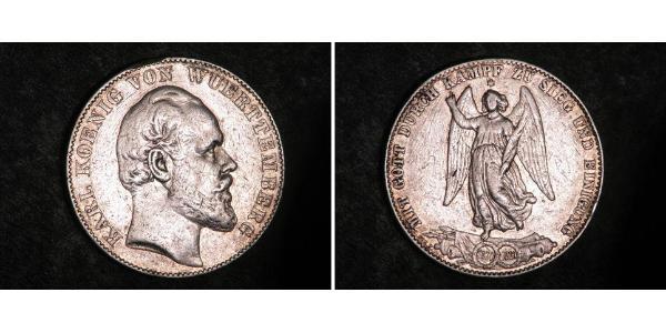 1 Thaler Reino de Wurtemberg (1806-1918) Plata Carlos I de Wurtemberg