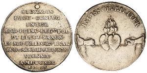 1 Thaler República de las Dos Naciones (1569-1795) Plata Augusto II de Polonia (1670 - 1733)