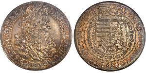 1 Thaler Sacro Imperio Romano (962-1806) Plata Leopoldo I de Habsburgo(1640-1705)