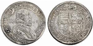 1 Thaler Sacro Imperio Romano (962-1806) Plata Maximiliano III de Austria (1558 – 1618)