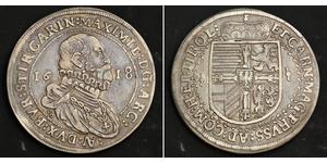 1 Thaler Sacro Imperio Romano (962-1806) Plata Maximiliano III de Austria (1558 – 1618)