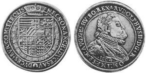 1 Thaler Sacro Imperio Romano (962-1806) Plata Rodolfo II (1552 - 1612)