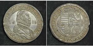 1 Thaler Sacro Imperio Romano (962-1806) Plata Maximiliano III de Austria (1558 – 1618)