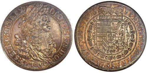 1 Thaler Sacro Imperio Romano (962-1806) Plata Leopoldo I de Habsburgo(1640-1705)