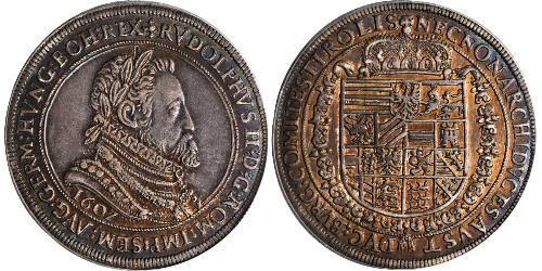 1 Thaler Sacro Imperio Romano (962-1806) Plata Rodolfo II (1552 - 1612)