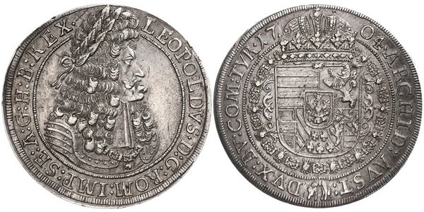 1 Thaler Sacro Imperio Romano (962-1806) Plata Leopoldo I de Habsburgo(1640-1705)