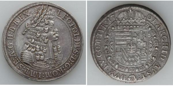 1 Thaler Sacro Imperio Romano (962-1806) Plata Leopoldo I de Habsburgo(1640-1705)