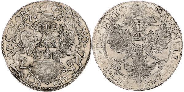 1 Thaler Sacro Imperio Romano (962-1806) Plata Maximiliano II de Habsburgo(1527- 1576)