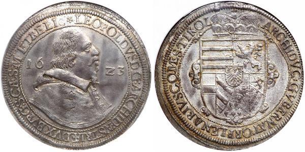 1 Thaler Sacro Imperio Romano (962-1806) Plata Leopoldo V de Habsburgo (1586 – 1632)